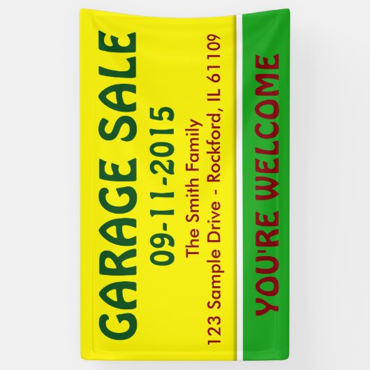 カラーレモンイエロー&ストライプアイディア+お客様 横断幕 (縦)