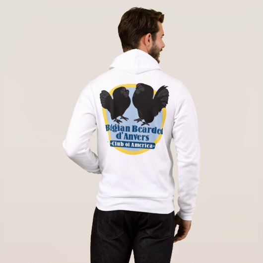 カラーロゴ付きメンズジップアップフード付きスウェットシャツ パーカ (裏面フル)