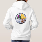 カラーロゴ – ウィメンズアメリカンアパレルフード付きスウェットシャツ パーカ (裏面)