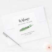 カラーロングアイランド結婚のウェルカムバッグまたはボックス スクエアシール (封筒)