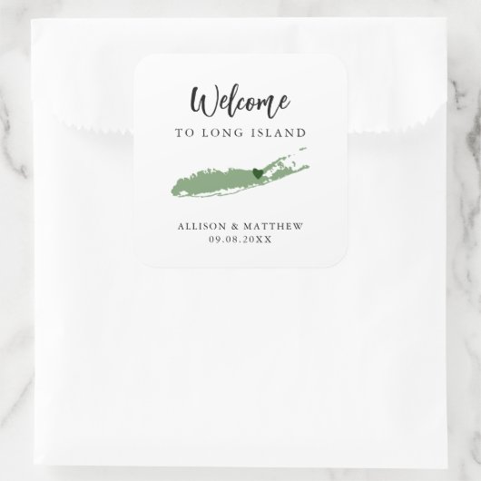 カラーロングアイランド結婚のウェルカムバッグまたはボックス スクエアシール (バッグ)