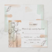 カラーワッシュ フラワーレス RSVP カード (正面/裏面)