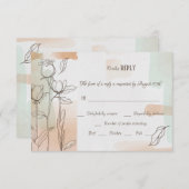 カラーワッシュ フローラル RSVP カード (正面/裏面)