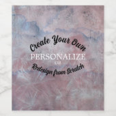 カラーヴィンテージ破損紙背景 – ピンク ワインラベル (シングルラベル)