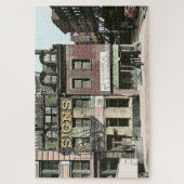 カラーヴィンテージ1930の都市通りコーナーシーン ジグソーパズル (縦)