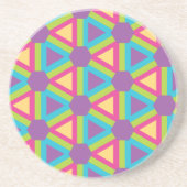 カラー万華鏡のように千変万化するパターン – 明るい コースター (正面)