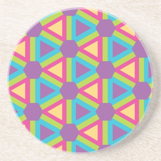 カラー万華鏡のように千変万化するパターン – 明るい コースター (正面)