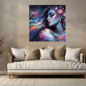 カラー付きインナーピースウーマン顔ポス鮮やかター ポスター