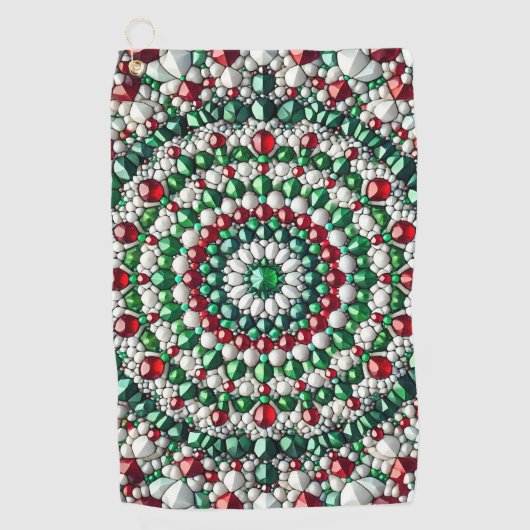 カラー付きゴルフイタリアンタオル ゴルフタオル (正面)