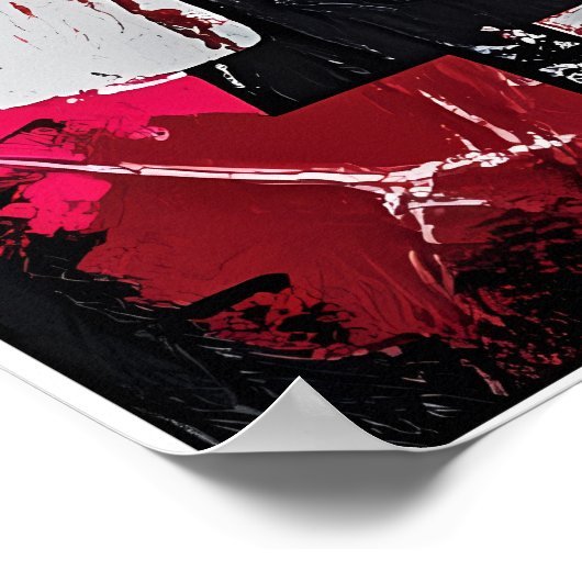 カラー付きビットコイングラフティアートコレクシはっきりしたョン ポスター (角)