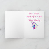 カラー付きユニコーン誕生日カード カード (内部)