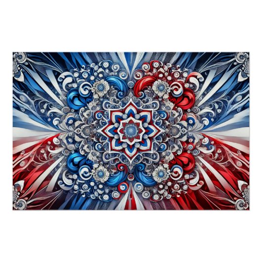 カラー付き壁ポフランスのスターデザイン ポスター (正面)