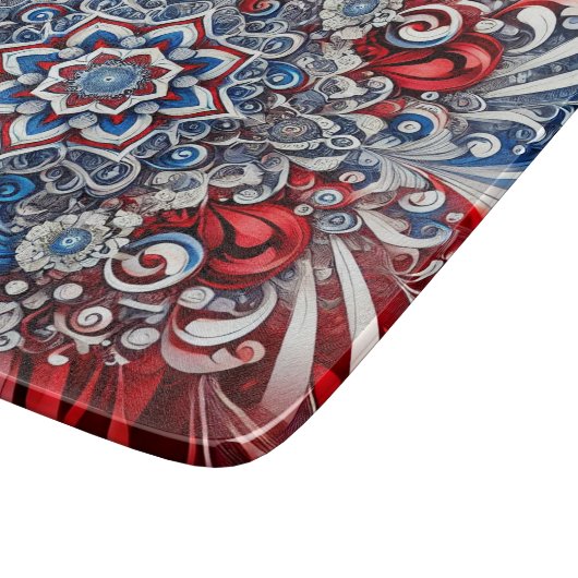 カラー付き小さなガラス切りフランスの板 カッティングボード (角)