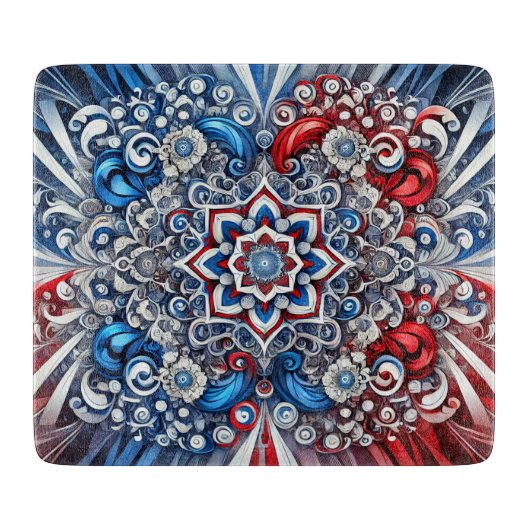 カラー付き小さなガラス切りフランスの板 カッティングボード (正面)