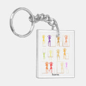 カラー付き踊りメス万華鏡のように千変万化するパターンキーチェーン キーホルダー (正面左)