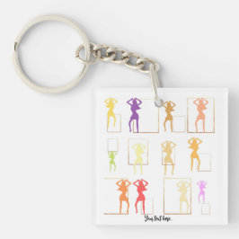 カラー付き踊りメス万華鏡のように千変万化するパターンキーチェーン キーホルダー