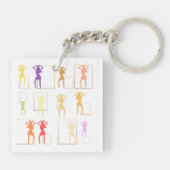 カラー付き踊りメス万華鏡のように千変万化するパターンキーチェーン キーホルダー (裏面)