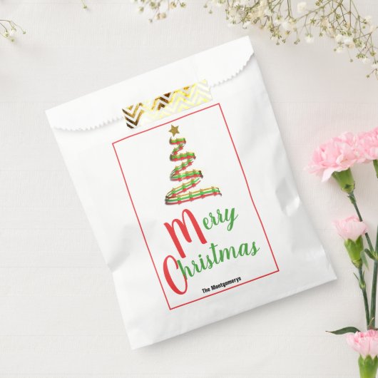 カラー伝統的抽象芸術クリスマスツリー フェイバーバッグ (封をした状態)