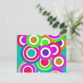 カラー円、壁、シェイプ丸、アートスタイル濃色 ポストカード (スタンド正面)