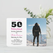 カラー写真を持つ"50及びすばらしい"パーティの招待状 招待状 (スタンド正面)