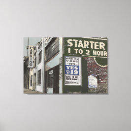 カラー写真1930のヴィンテージシティ通りコーナー キャンバスプリント