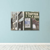 カラー写真1930のヴィンテージシティ通りコーナー キャンバスプリント (インサイチュ (ウッドフロア))