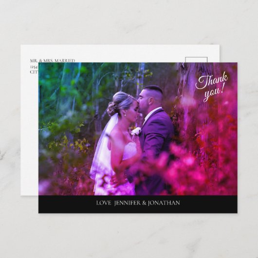 カラー写真&ブラックありがとうはがき ポストカード (正面/裏面)