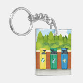 カラー分別ゴミ箱 リサイクル分別 キーホルダー (正面左)
