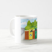 カラー分別ゴミ箱 リサイクル分別 コーヒーマグカップ (正面左)