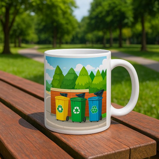 カラー分別ゴミ箱 リサイクル分別 コーヒーマグカップ