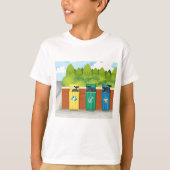 カラー分別ゴミ箱 リサイクル分別 Tシャツ (正面)