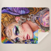 カラー分解ドラッグクイーンアートワークデザイン シェルパブランケット (正面(横))