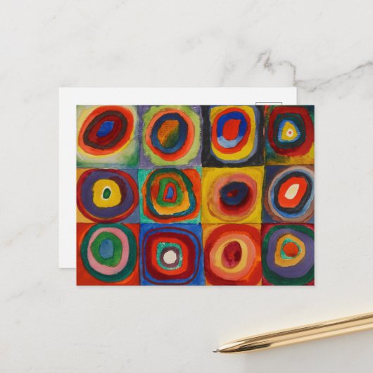 カラー勉強バイワッシリーカンディンスキー シーズンポストカード (正面/裏面インサイチュ)