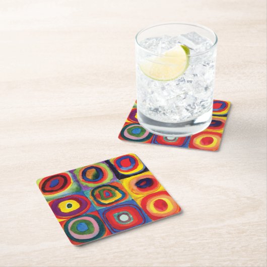 カラー勉強バイワッシリーカンディンスキー スクエアペーパーコースター (インサイチュ)