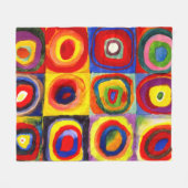 カラー勉強バイワッシリーカンディンスキー フリースブランケット (正面(横))