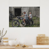 カラー化されたヴィンテージ2オートバイの少年 ポスター (キッチン)