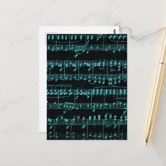 カラー化された楽譜 ポストカード (正面/裏面インサイチュ)