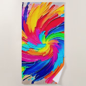 カラー回転：抽象芸術アート ビーチタオル (正面)