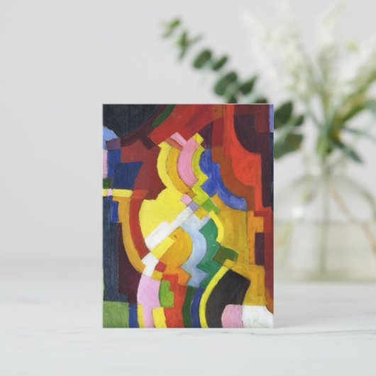 カラー型枠IIIマ威厳があるーク抽象芸術 ポストカード (スタンド正面)