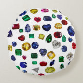 カラー宝石ピロー、宝石イメージ付きピロー ラウンドクッション (正面)