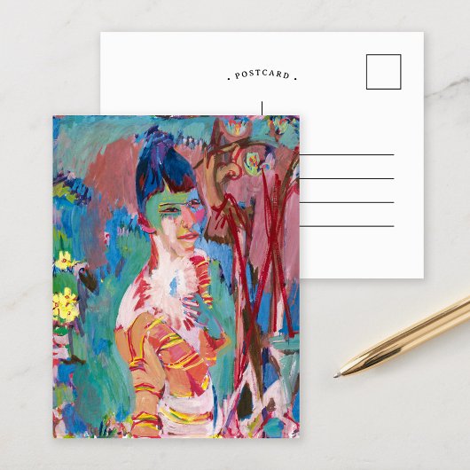 カラー少女の胸像 |アルバートミュラー ポストカード