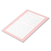 カラー市松模様にオプション付きGinghamレシピページ ノートパッド (アングル)