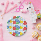 カラー建物ブリックパーティー紙プレート ペーパープレート (パーティー)