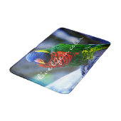 カラー引用文赤い青い緑の鳥の写真で生きる バスマット (アングル)