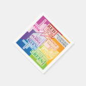 カラー心理学ワードクラウドイラストレーションボックス スタンダードカクテルナプキン (角)