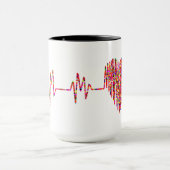 カラー心筋ハートモニターデザイン満載 マグカップ (中央)