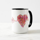 カラー心筋ハートモニターデザイン満載 マグカップ (正面右)