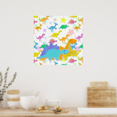 カラー恐竜のポスター ポスター (キッチン)