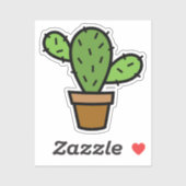 カラー手描きサボテンのカスタムカットのビニールシール シール (シート)