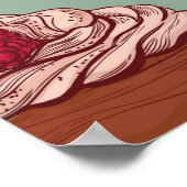 カラー手描きスケッチスタイルベーカリーのパッテン。拡散 ポスター (角)